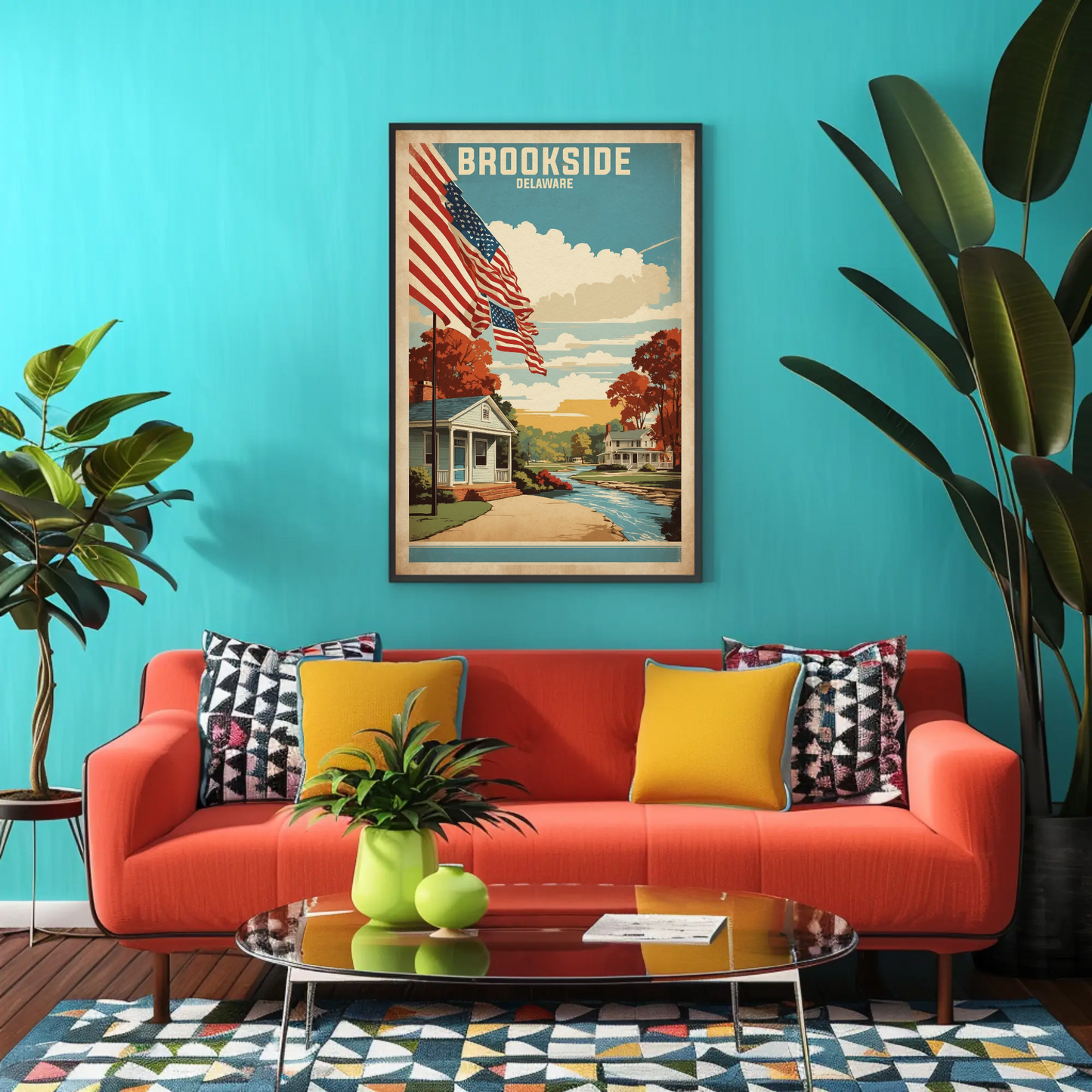 Brookside Delaware American Scene Art Vintage Travel Poster