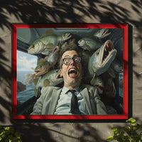 Fish-Filled Car Surreal Art Comedy Poster