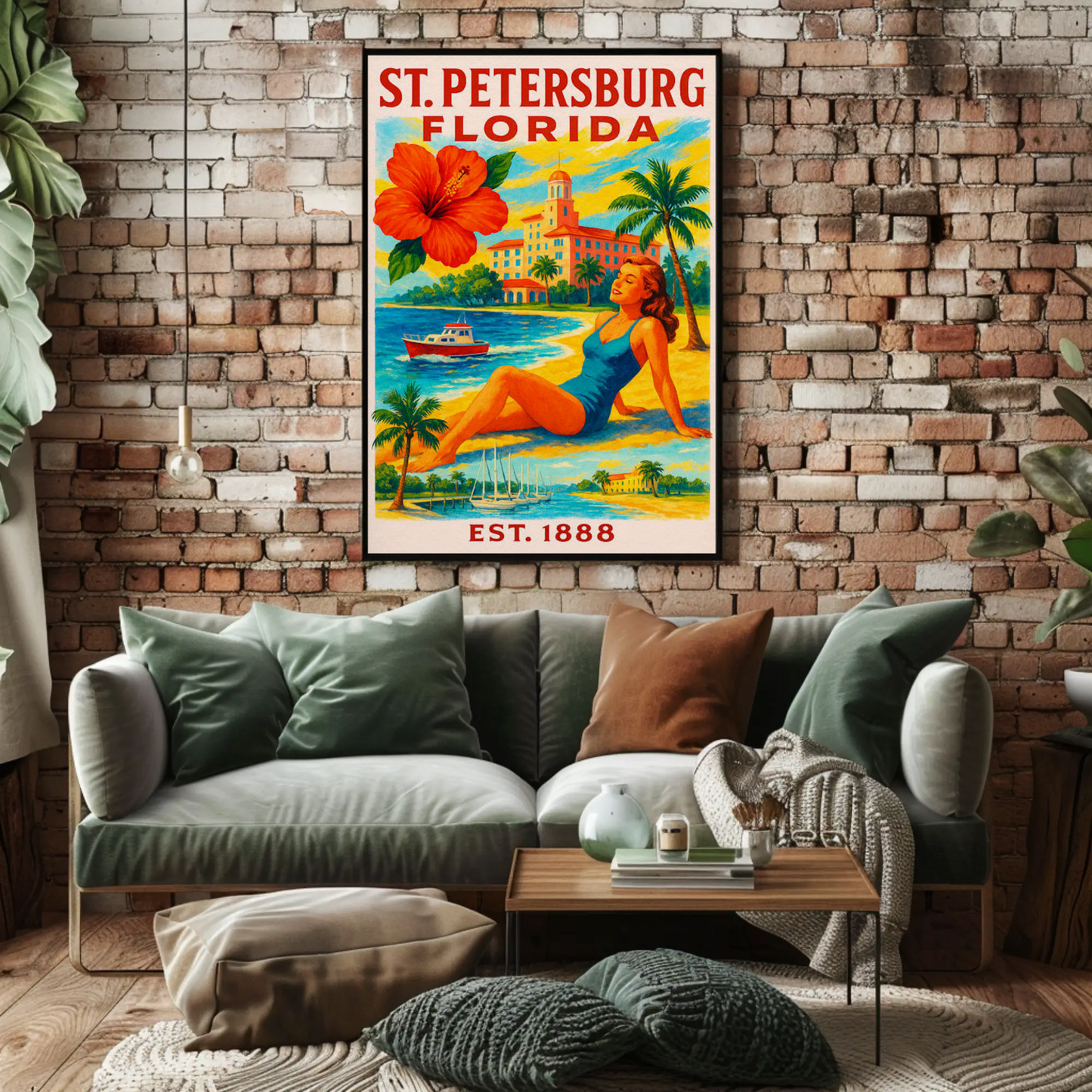 St Petersburg Florida Beach Resort Sunshine Girl Poster