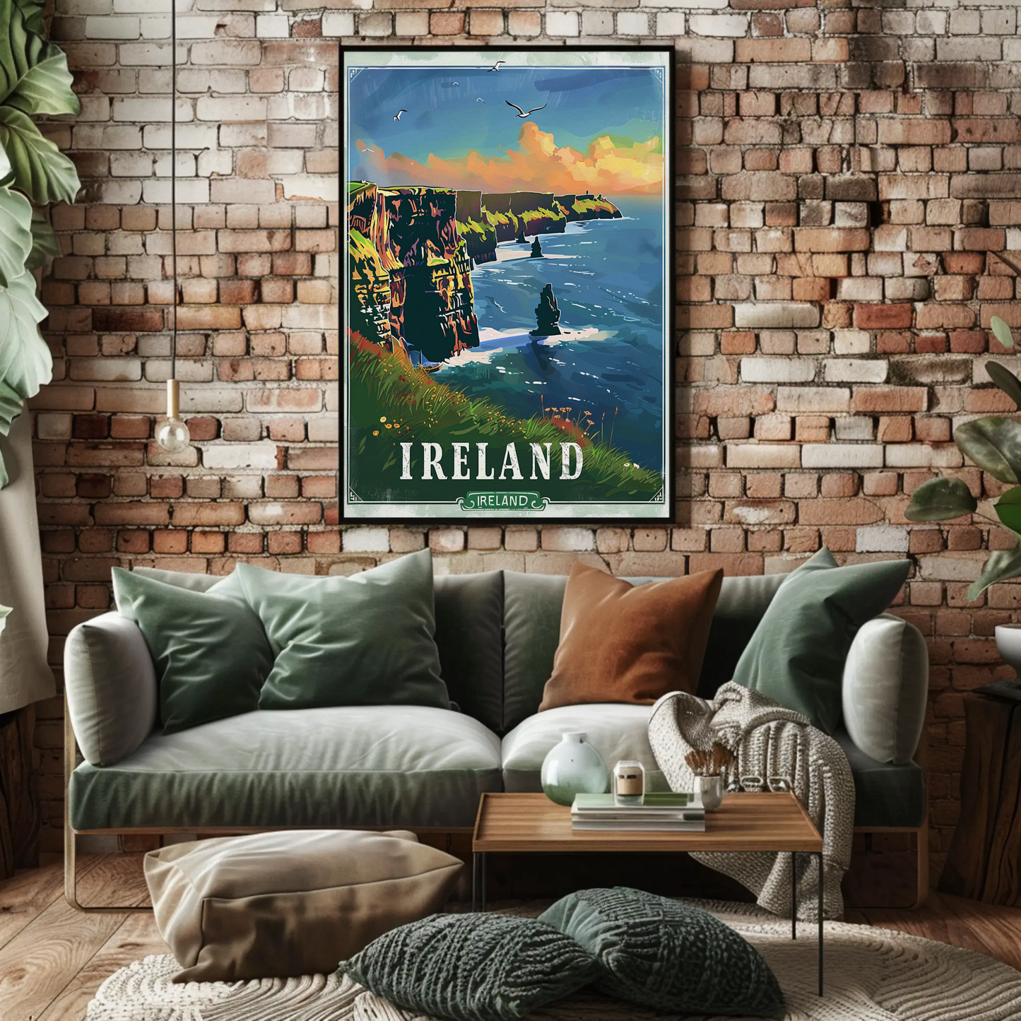 Ireland Cliffs Of Moher Coastal Atlantic Scene Travel Poster