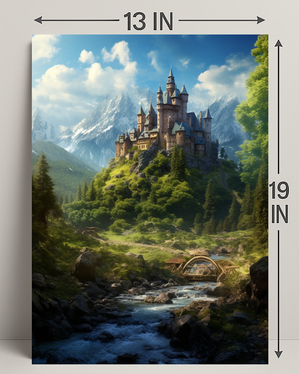 Enchanted Castle In The Mountains Poster PosterGoat