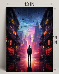 Neon Cityscape Poster