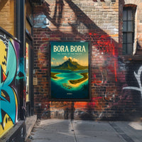 Breathtaking Bora Bora Paradise Vintage Travel Poster PosterGoat