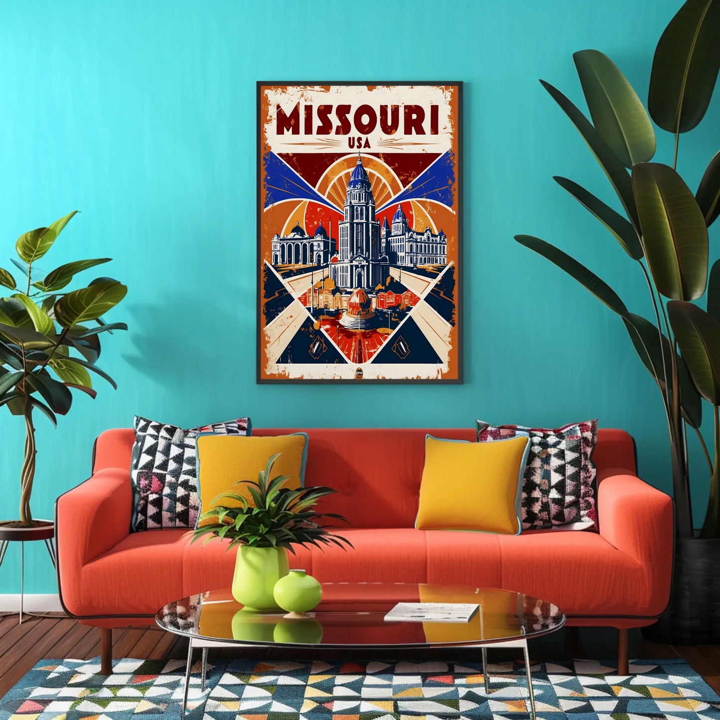 Missouri USA Historic Dome Skyline Vintage Travel Poster