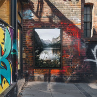 Majestic Mountain Landscape Poster with Tranquil Lake