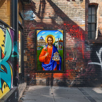 Saint with Lily and Church Iconography Poster