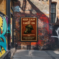 Keep Calm And Carry On Tribute To Wwii Poster