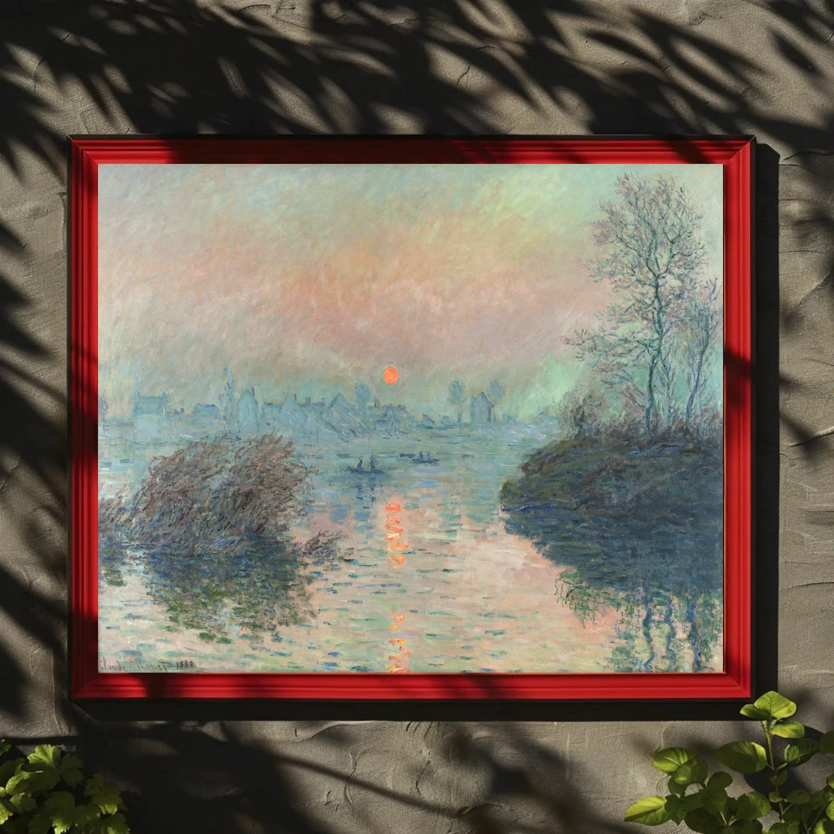 Serene European River Scene at Sunset Artistic Poster