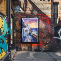 Sunset in a Coastal Village Poster PosterGoat