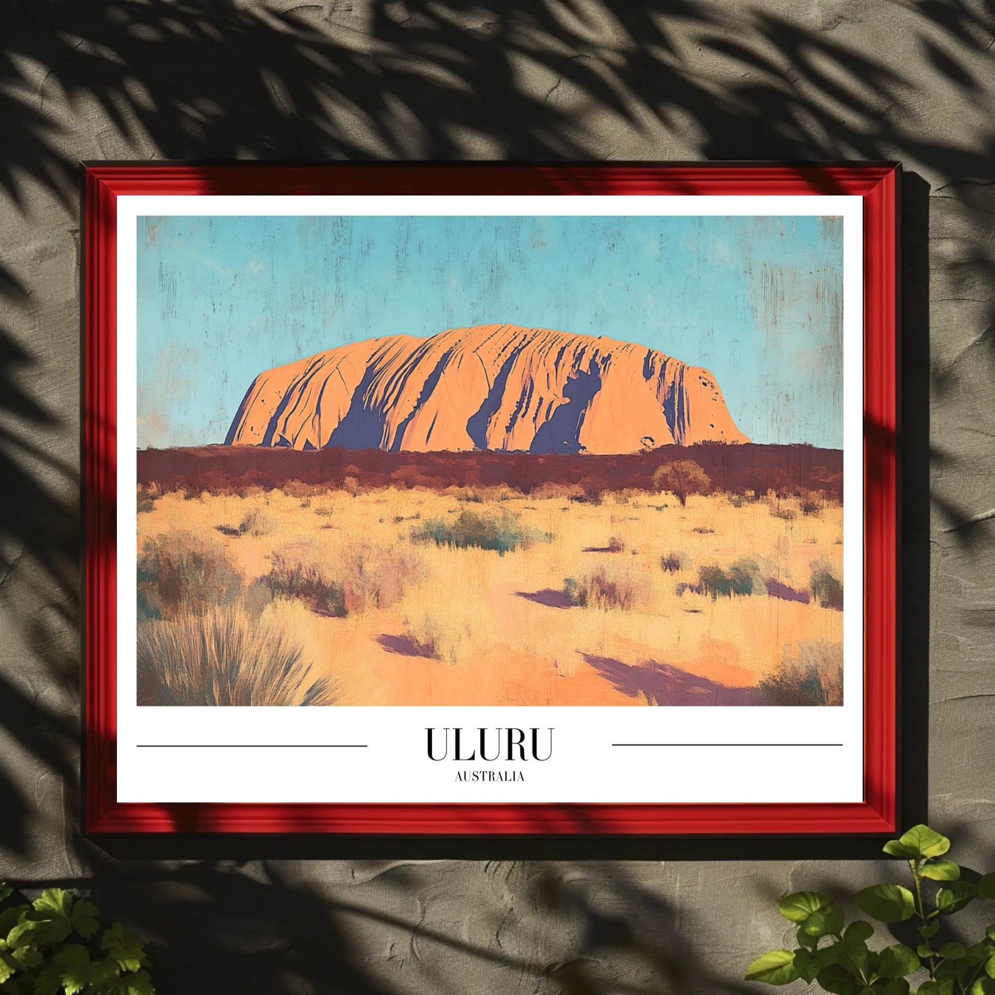Uluru Desert Vintage Travel Poster