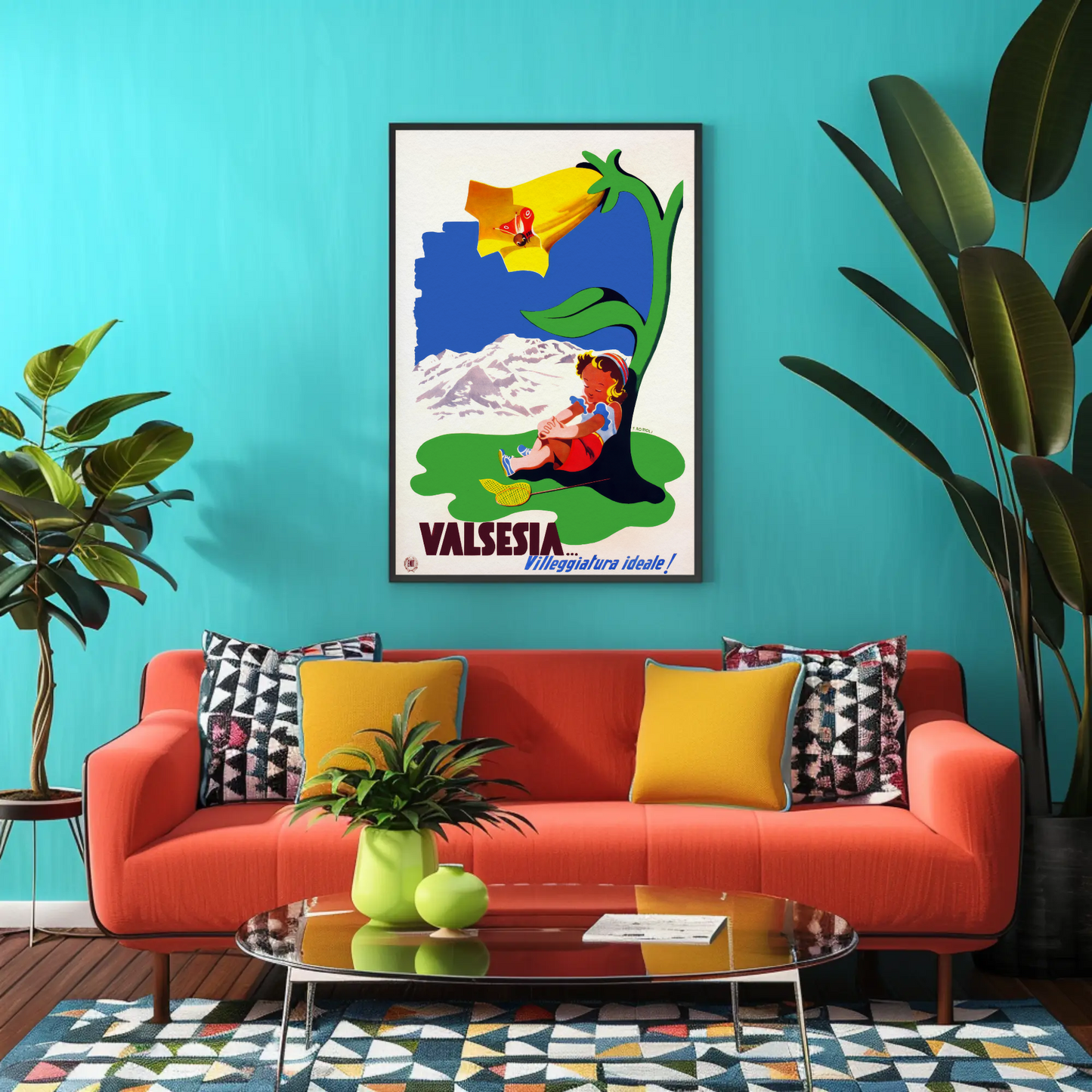 Valsesia Vintage Poster Ideal Vacation