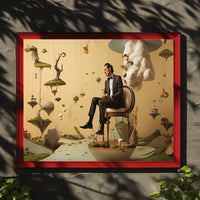 Surreal Floating Islands Tuxedo Man - Artistic Poster