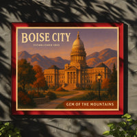 Boise City Gem of the Mountains Poster Art