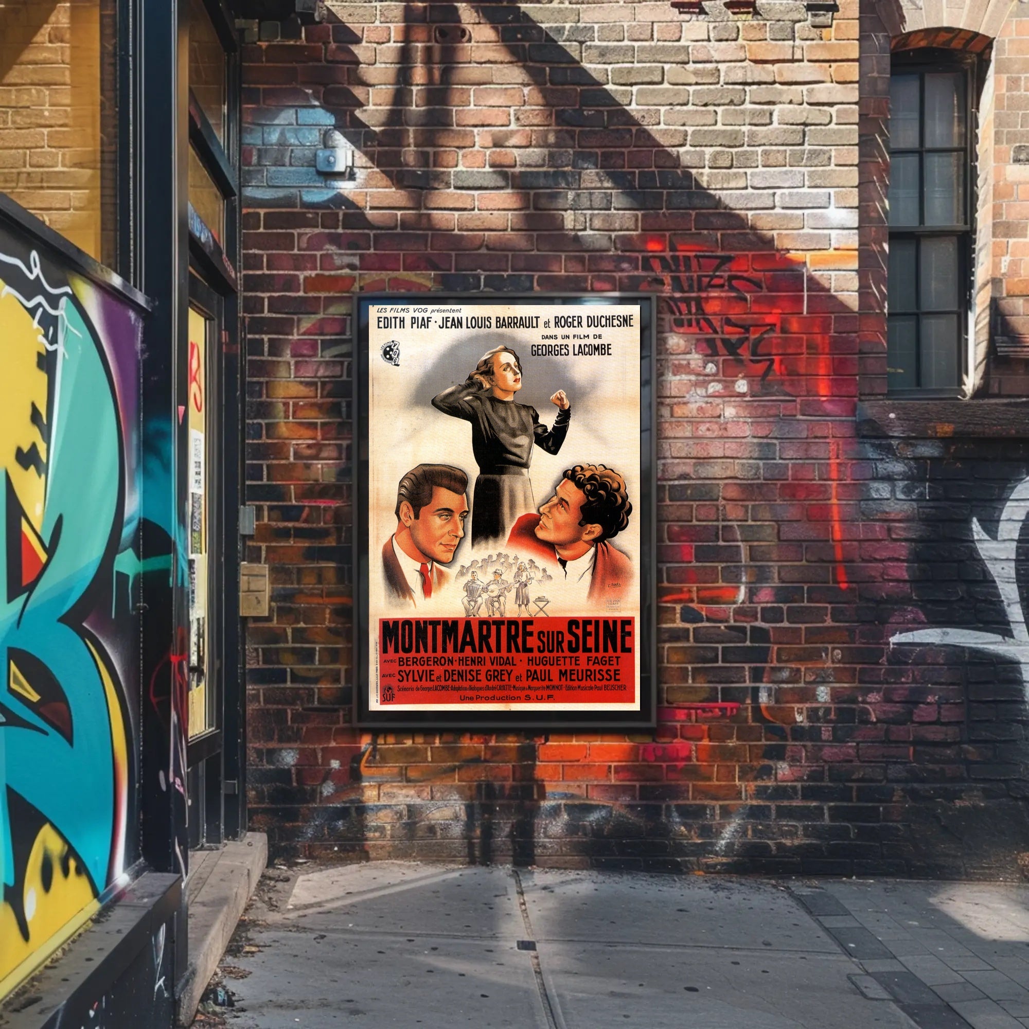 Montmartre sur Seine: Vintage French Film Artistic Poster