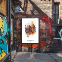 Seattle Skyline Art Poster PosterGoat