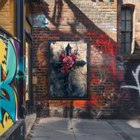 Roses And Cross Poster