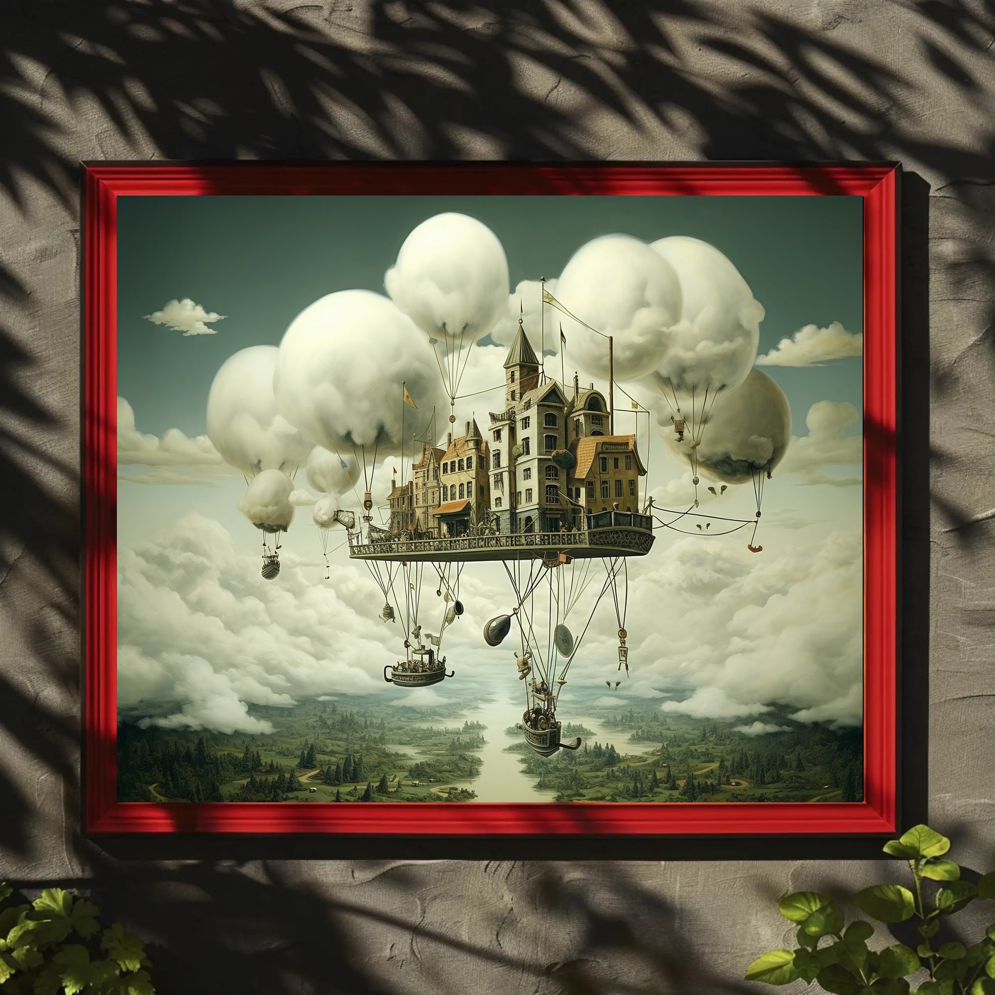 Floating Castle in Mid-Air Fantasy or Mythology Poster