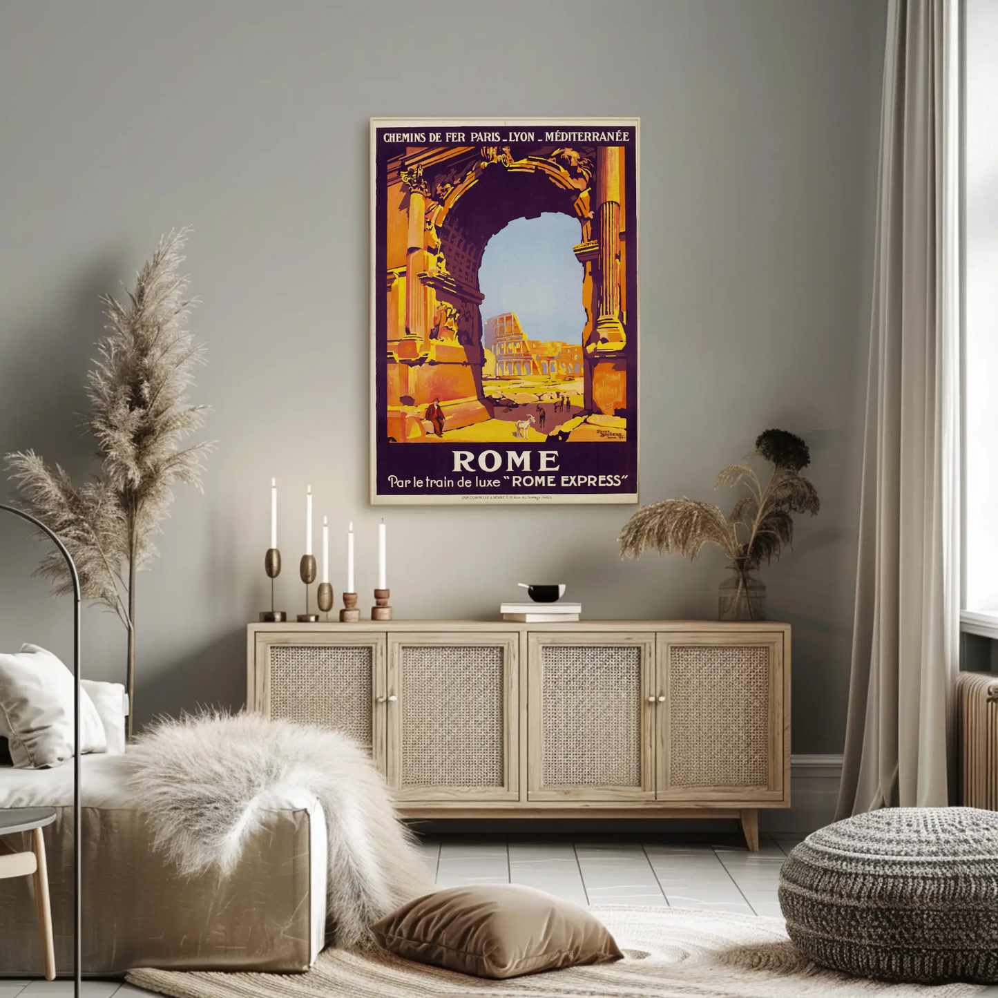 Rome Express - Luxury Train Travel Vintage Travel Poster