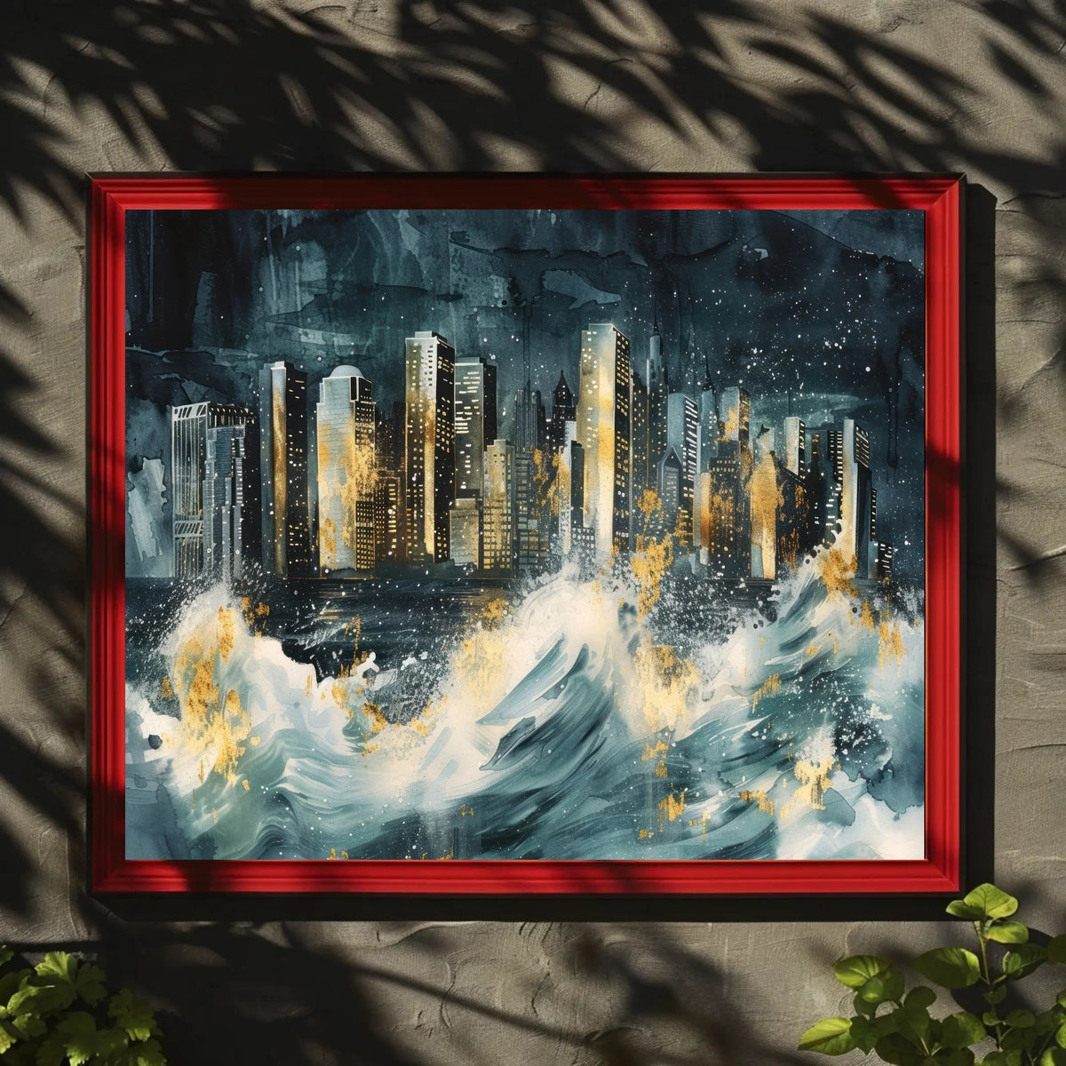 Cityscape Amidst the Storm Poster