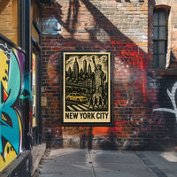 New York City Iconic Skyline Poster Vintage Wall Art