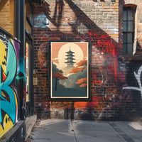 Serene Pagoda at Dusk Poster