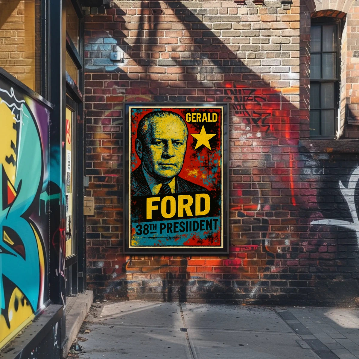 Gerald Ford 38th President of the United States Graffiti Pop Art Poster