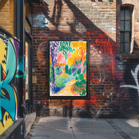 Vibrant Impressionistic Garden Scene Art Print - Abstract Poster