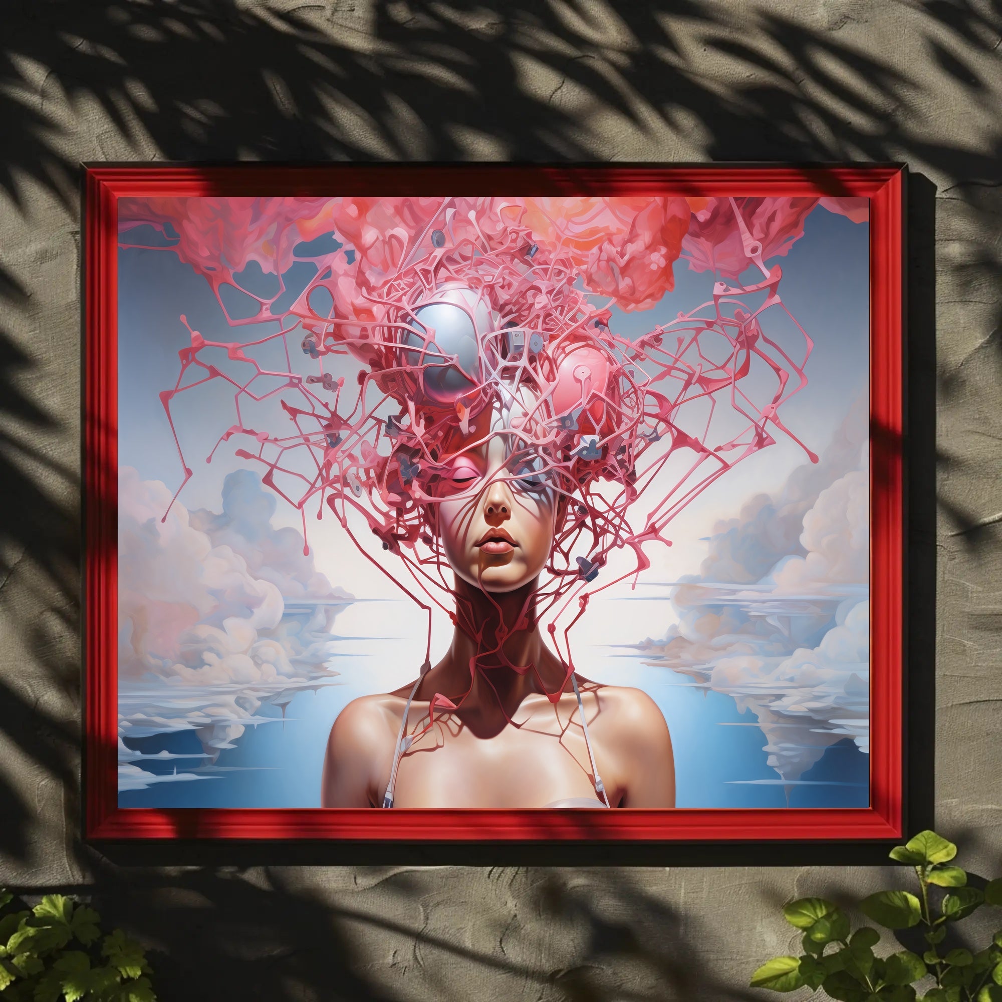 Surreal Dreamscape with Organic Elements Artistic Poster