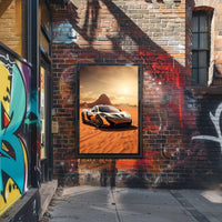 Sleek Supercar in the Desert Poster PosterGoat