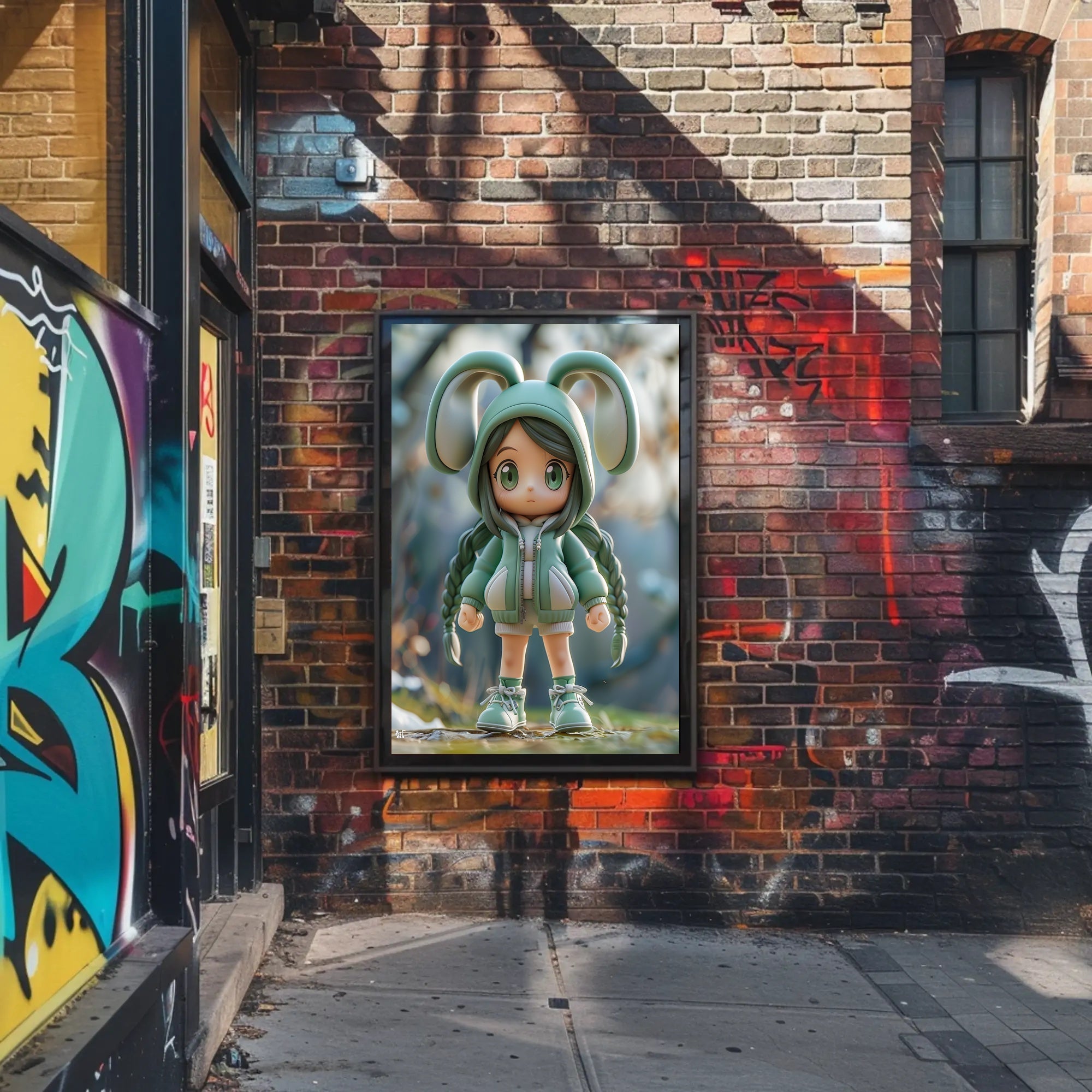 Chibi Bunny Ears Anime Pop Culture Poster PosterGoat