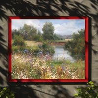Tranquil Riverside Landscape Poster