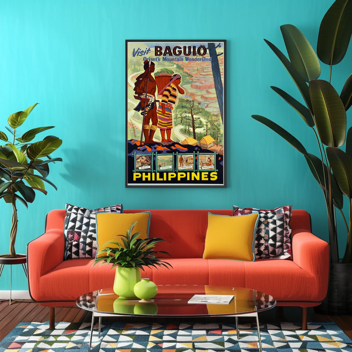 Baguio Philippines Vintage Travel Poster