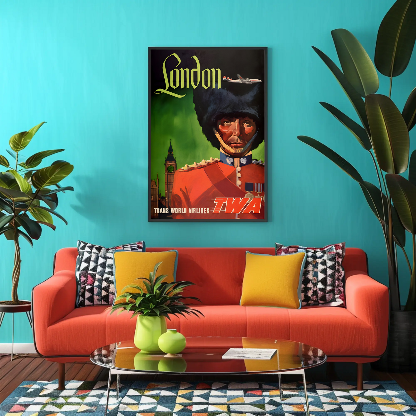 London Trans World Airlines Vintage Poster