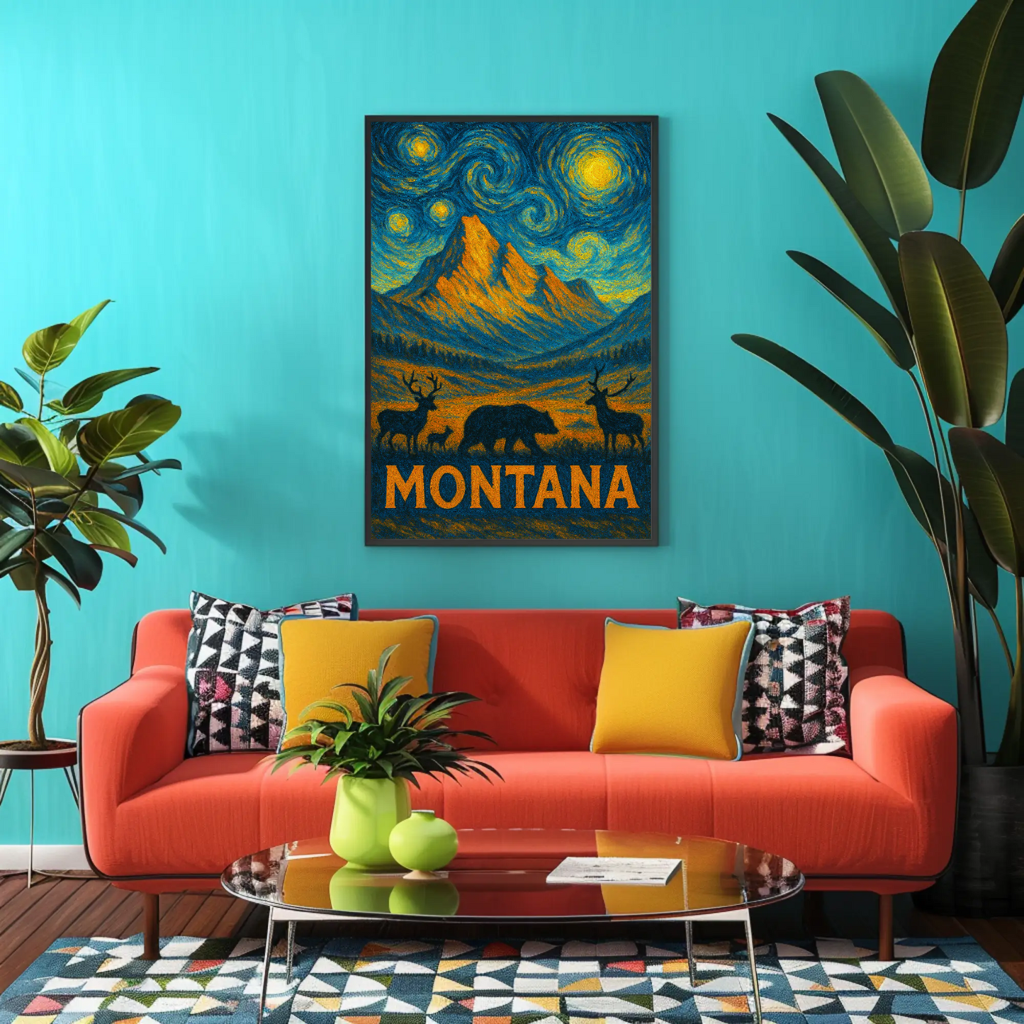 Montana Starry Night Poster