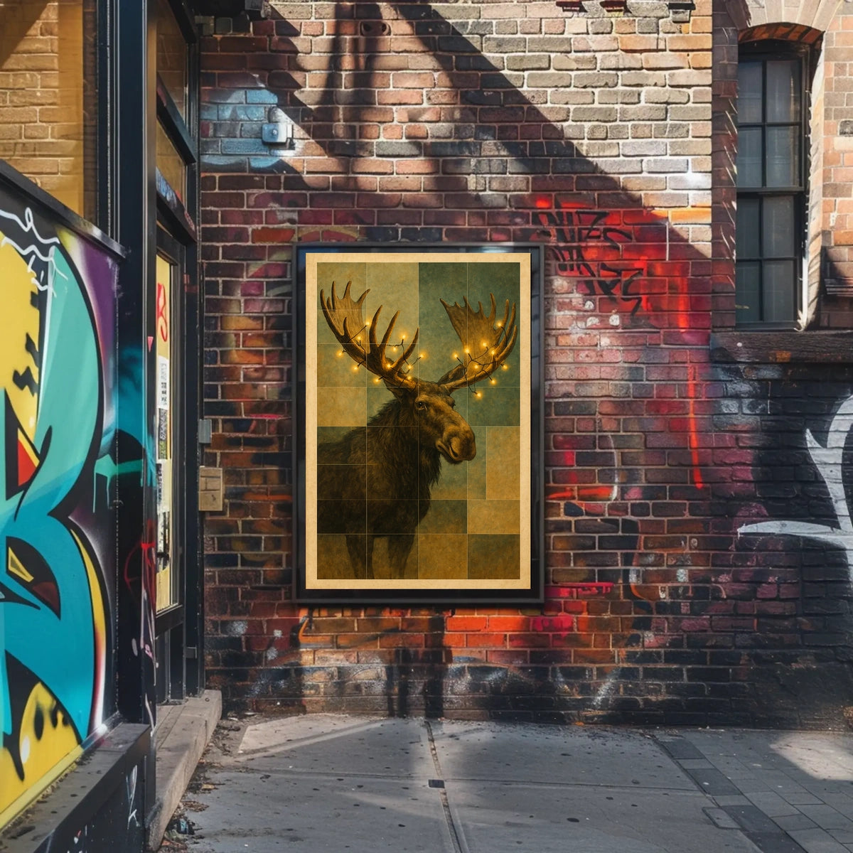 Illuminated Moose Poster