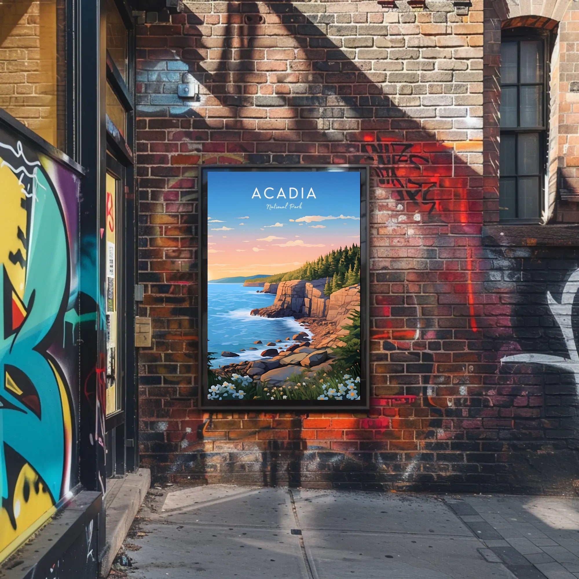 Scenic Coastal Sunrise Acadia National Park Poster