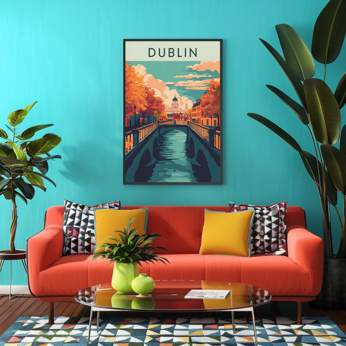 Vintage Poster - Dublin Autumn Canal