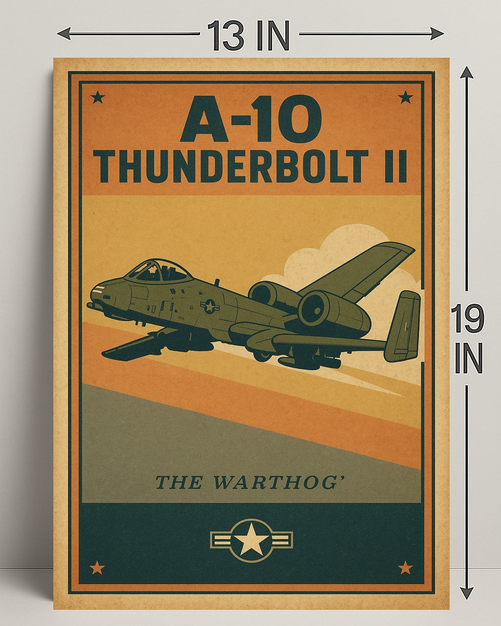 A-10 Thunderbolt II Vintage Military Aircraft Poster