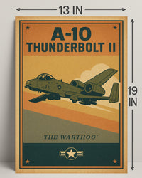 A-10 Thunderbolt II Vintage Military Aircraft Poster