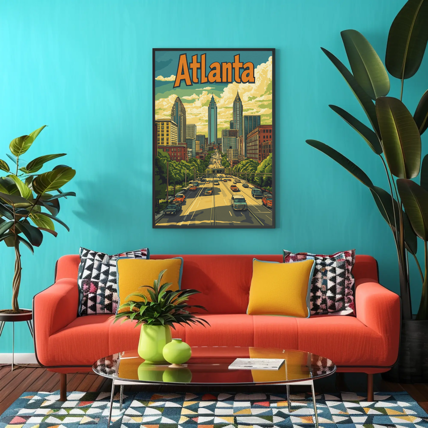 Atlanta Georgia Skyline Vintage Poster