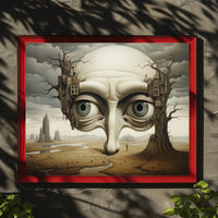 Surreal Landscape with Gigantic Face Futuristic Sci-Fi Poster