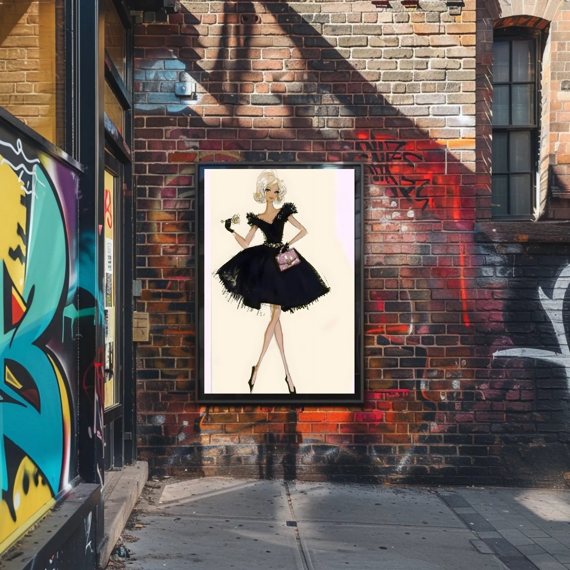 Fashion Illustration in Black Poster