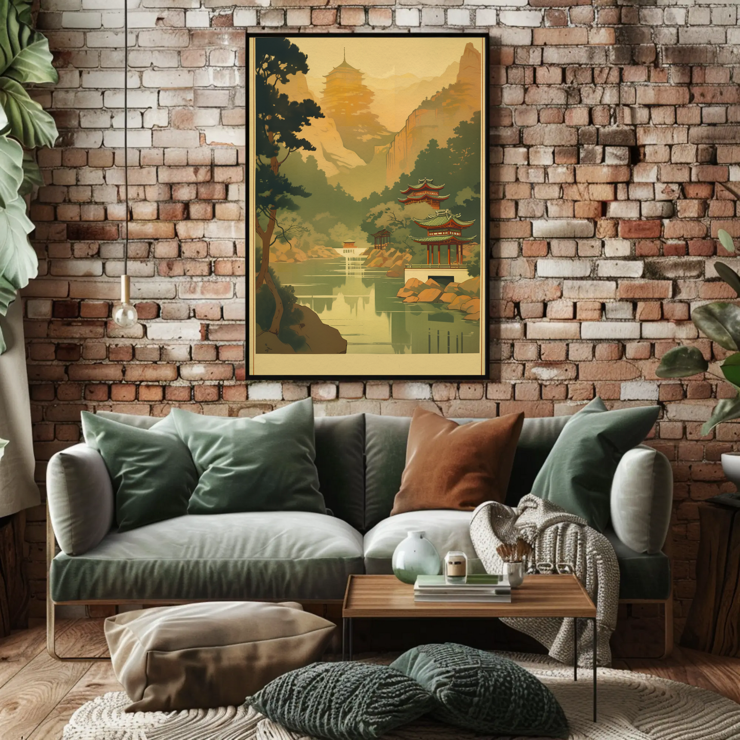 Golden Mist Temple Valley In China Travel Poster