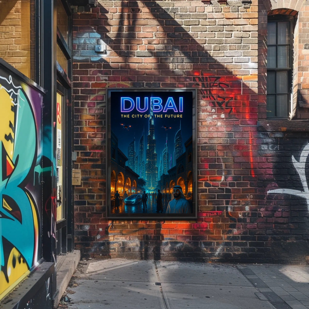 Dubai City Of The Future Poster Futuristic Skyline Decor