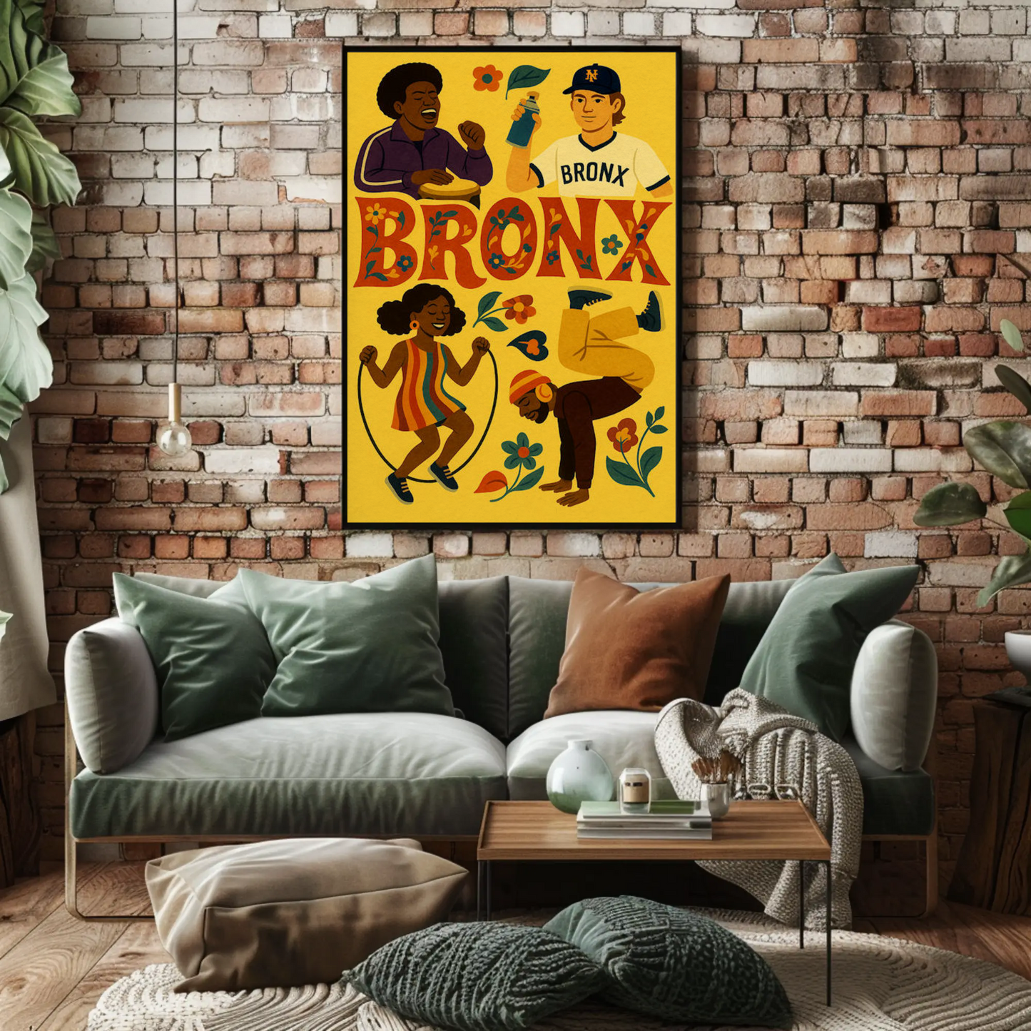 Bronx New York Hip Hop Culture Colorful Travel Poster
