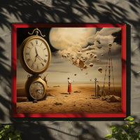 Surreal Dreamscape with Moon and Clocks - Fantasy Poster
