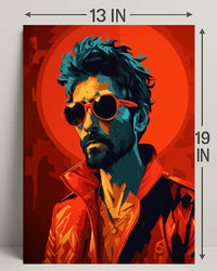 Vibrant Portrait In Red Poster PosterGoat