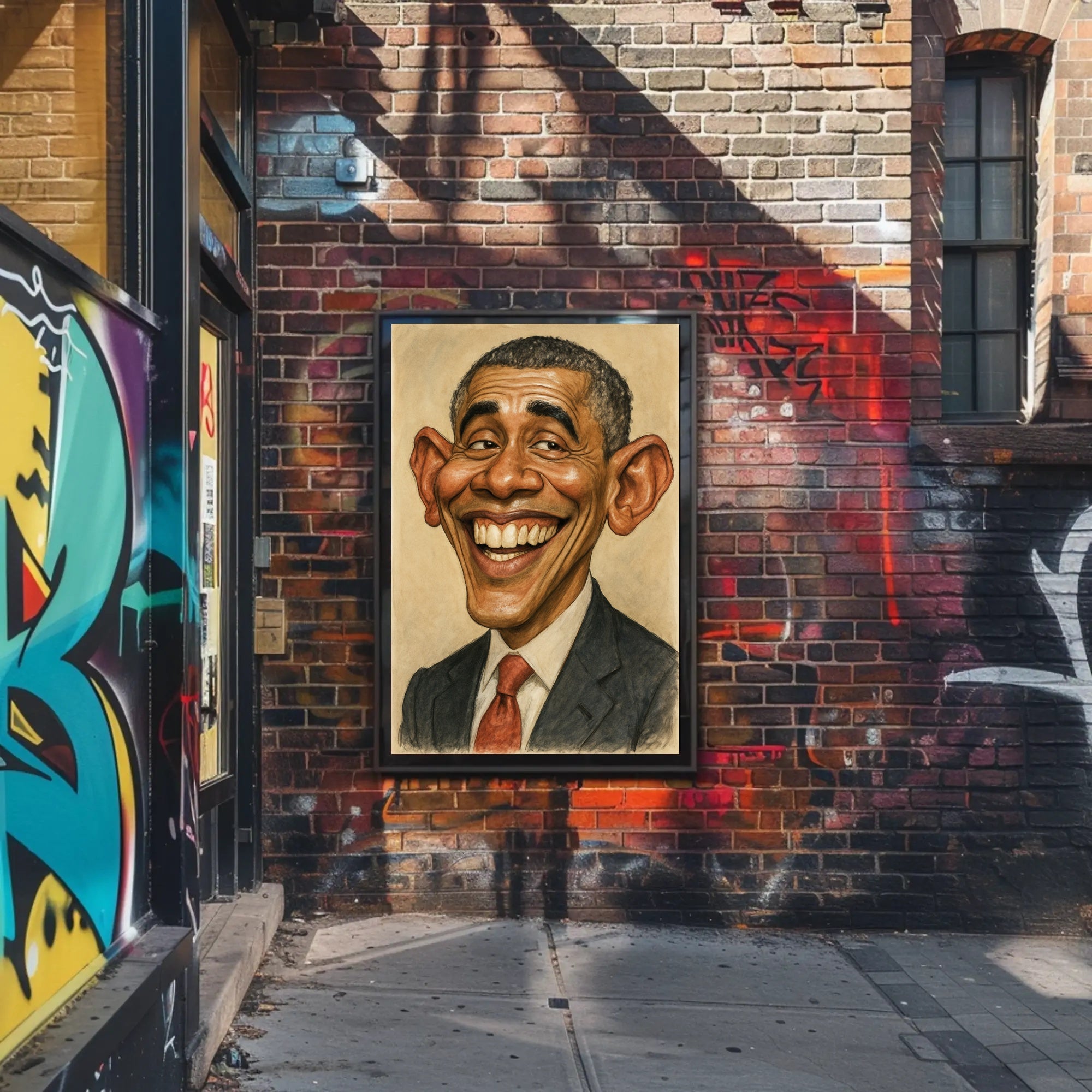 Barack Obama Caricature Poster PosterGoat