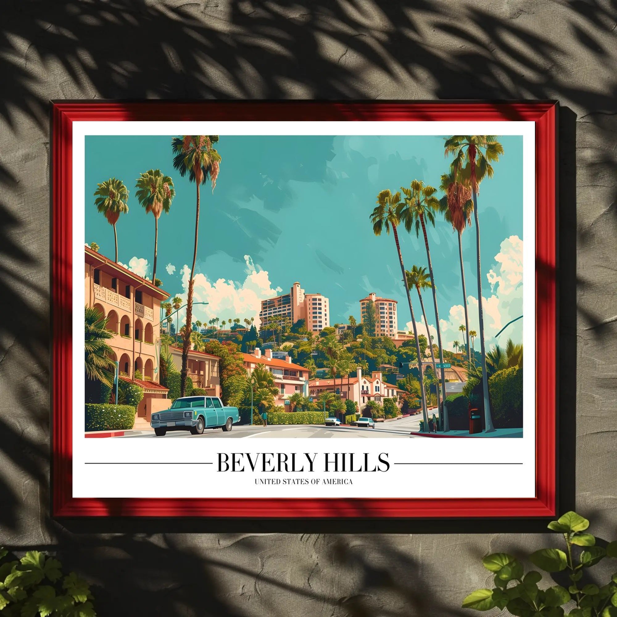 Beverly Hills Glamour Sunlit Streets Urban or Cityscape Poster