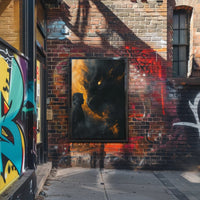 Dragon Confrontation Fantasy Art Poster Print PosterGoat